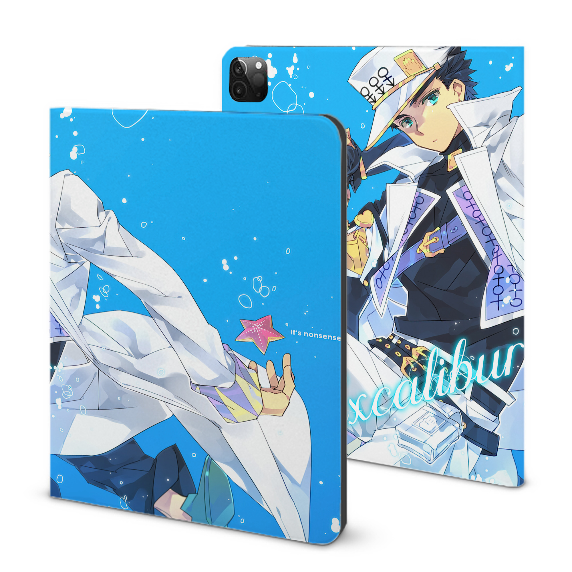 （画像用） ジョジョの奇妙な冒険 JoJo's Bizarre Adventure IPadケース ペンホルダー付き ブックスタイルデザイン